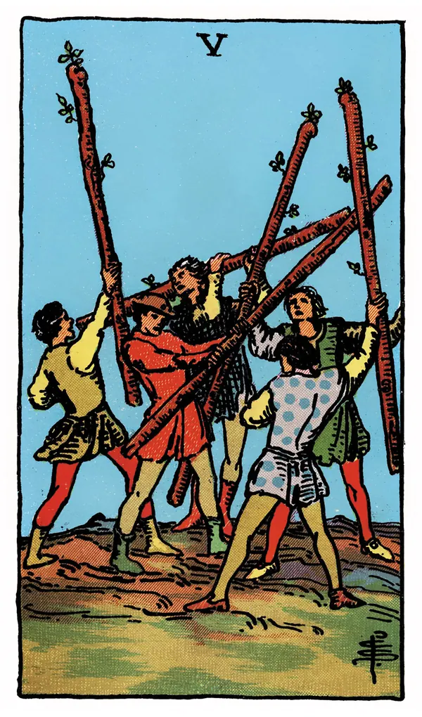 Ý nghĩa lá bài Five of Wands