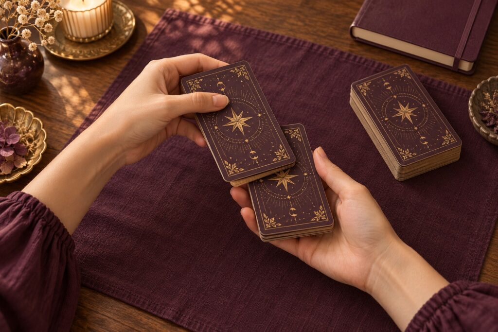 Cách xào và rút bài Tarot: hướng dẫn dễ làm cho người mới