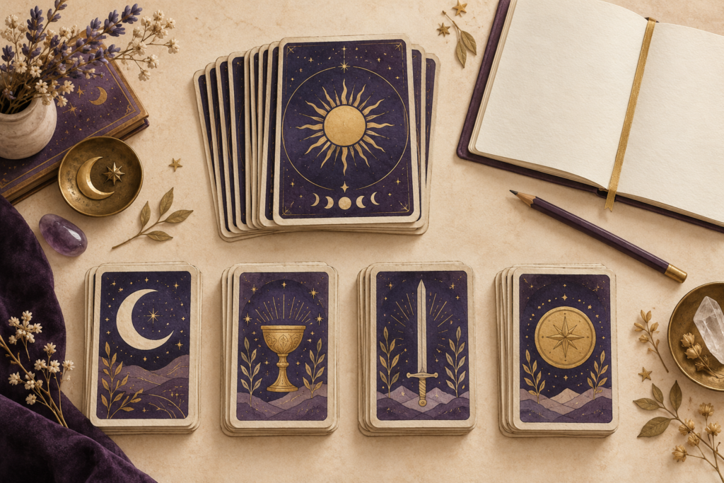 Sắp xếp 78 lá Tarot: bài tập làm quen cấu trúc bộ bài